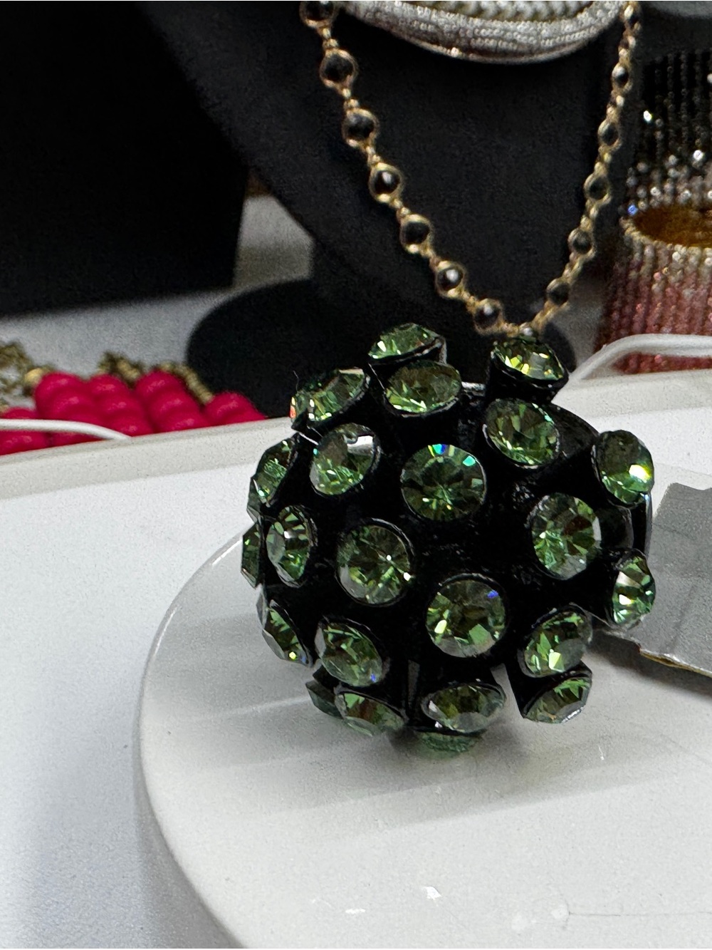 Green Crystal Cluster Statement Ring - Unbranded - Picture 3 of 9